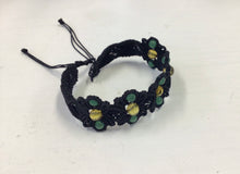 Load image into Gallery viewer, Crochet Flower and Amber and Aventurine Bead Bracelet
