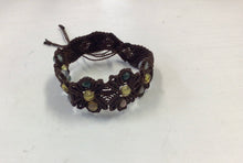 Load image into Gallery viewer, Crochet Flower and Amber and Aventurine Bead Bracelet

