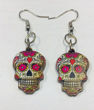 Load image into Gallery viewer, Mexican Day of the Dead Wooden Earrings
