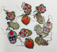 Load image into Gallery viewer, Mexican Day of the Dead Wooden Earrings
