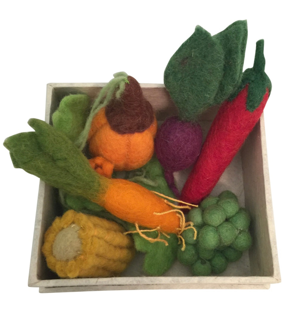 Wool Felted Mini Vegetable Box Set