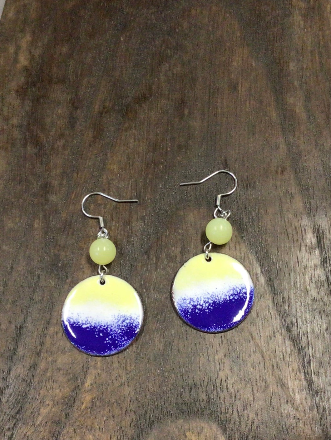 Surf and Sand Hand made Enamel Earrings