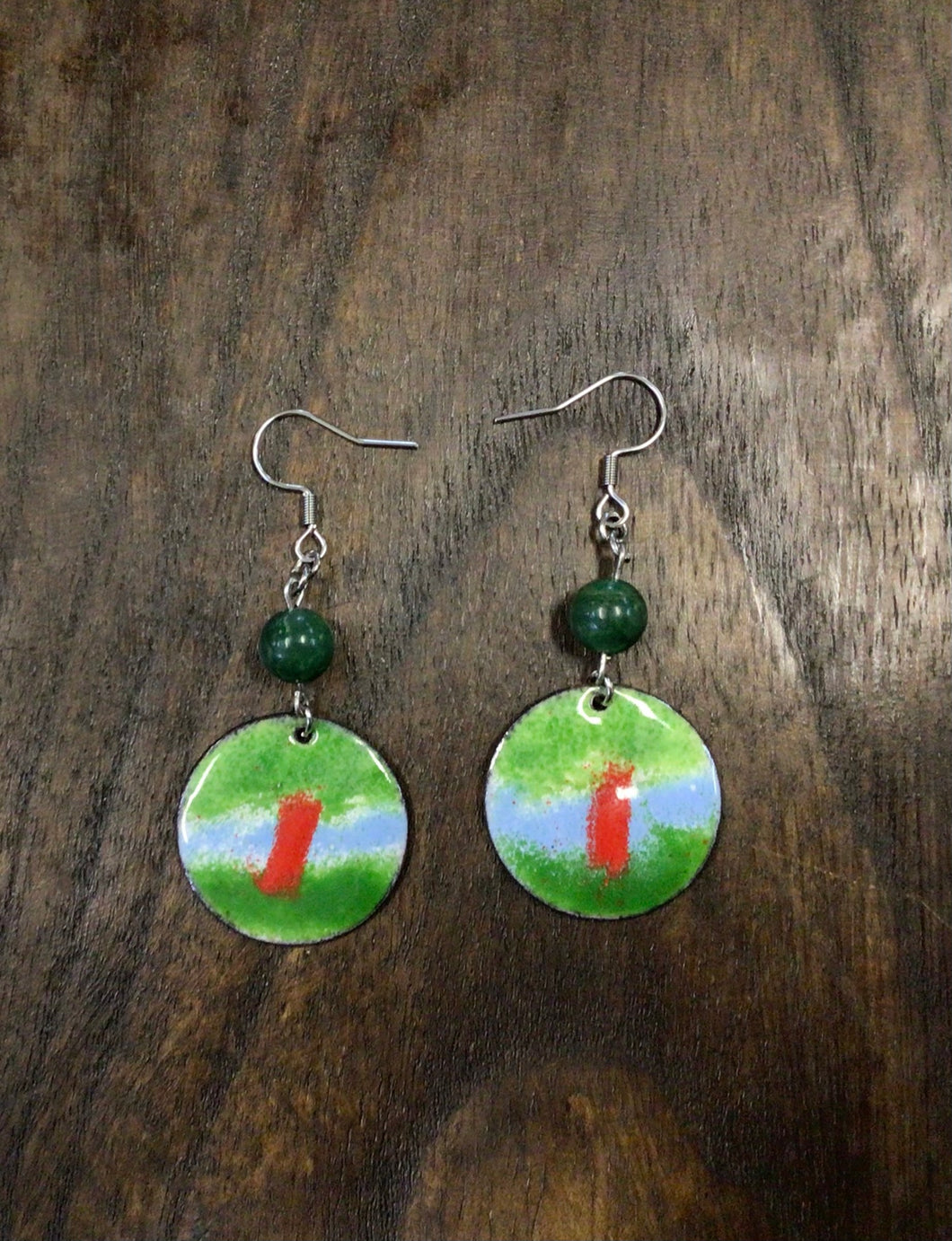 Evergreen Handcrafted Enamel Earrings