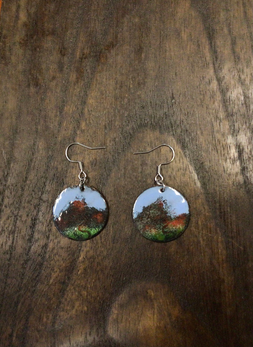 Mountain Path Handcrafted Enamel Earrings