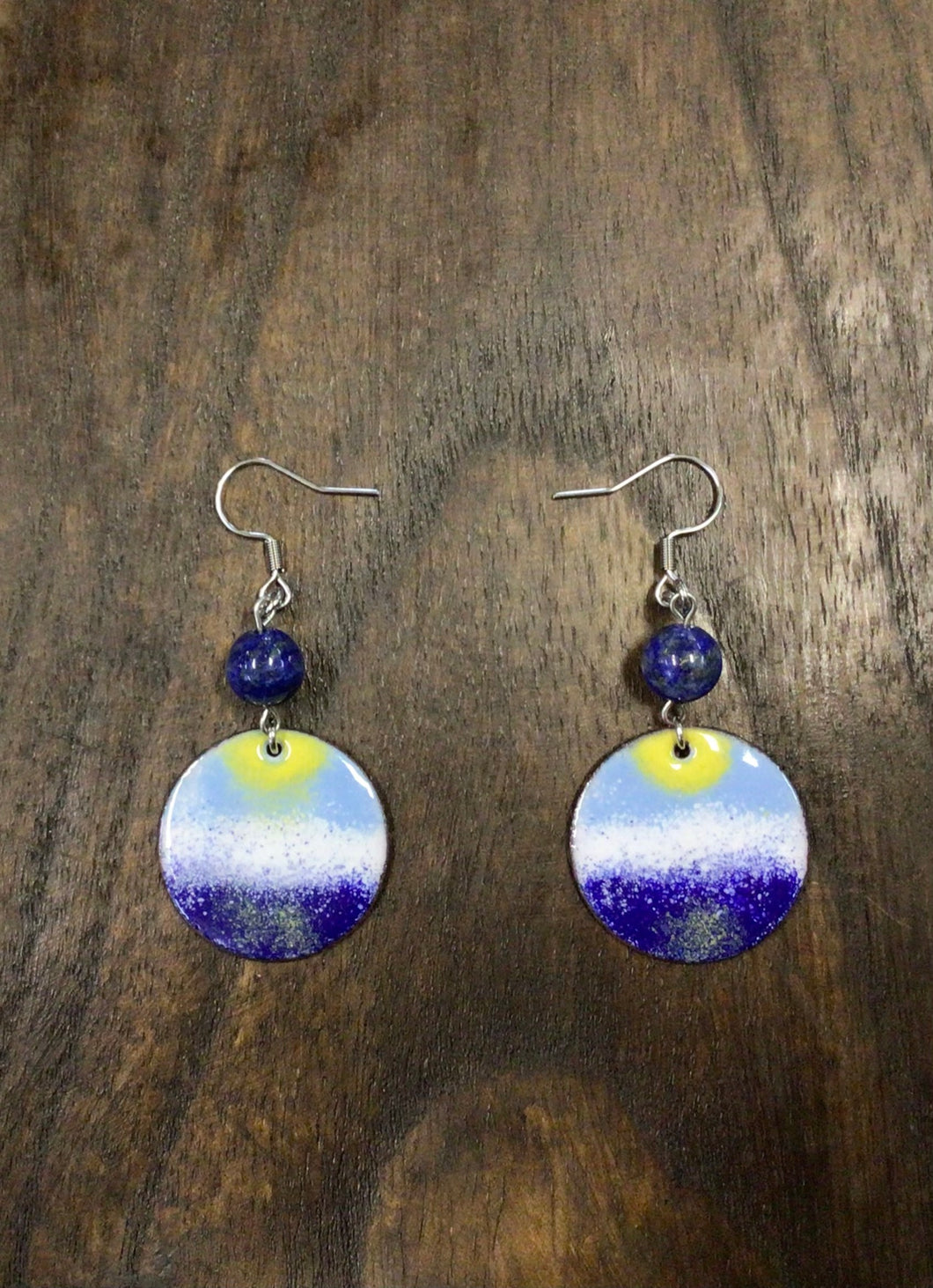 Surf and Sun Enamel Handmade Earrings