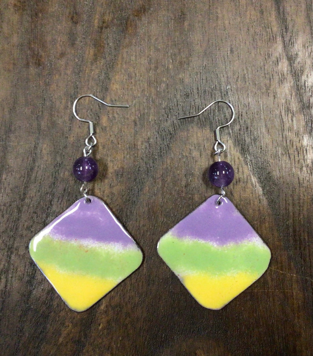 Spring Harmony Enamel Handmade Earrings