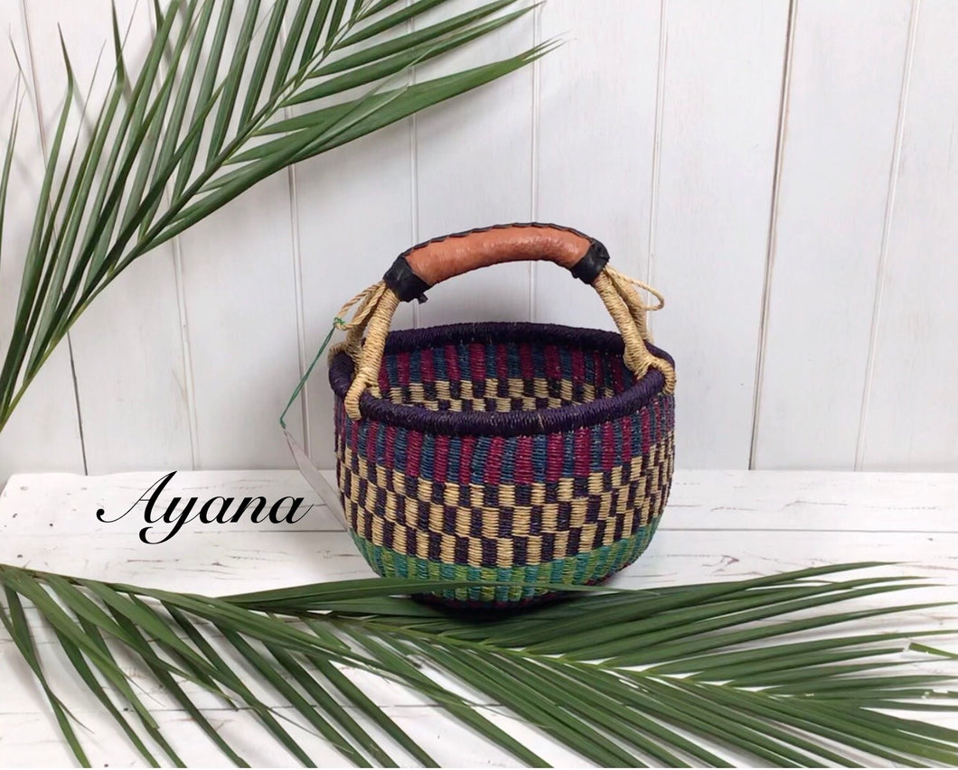 Small Round Bolga Basket