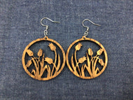 Rosewood Tulip Circle  Earrings