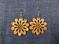 Rosewood Solid Daisy Flower Earrings by Nev