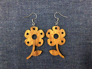 Rosewood Large Flower on a Stem Earrings by Nev