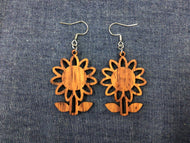 Rosewood Small Flower on a Stem Earrings by Nev