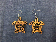 Rosewood Small Turtle Earrings