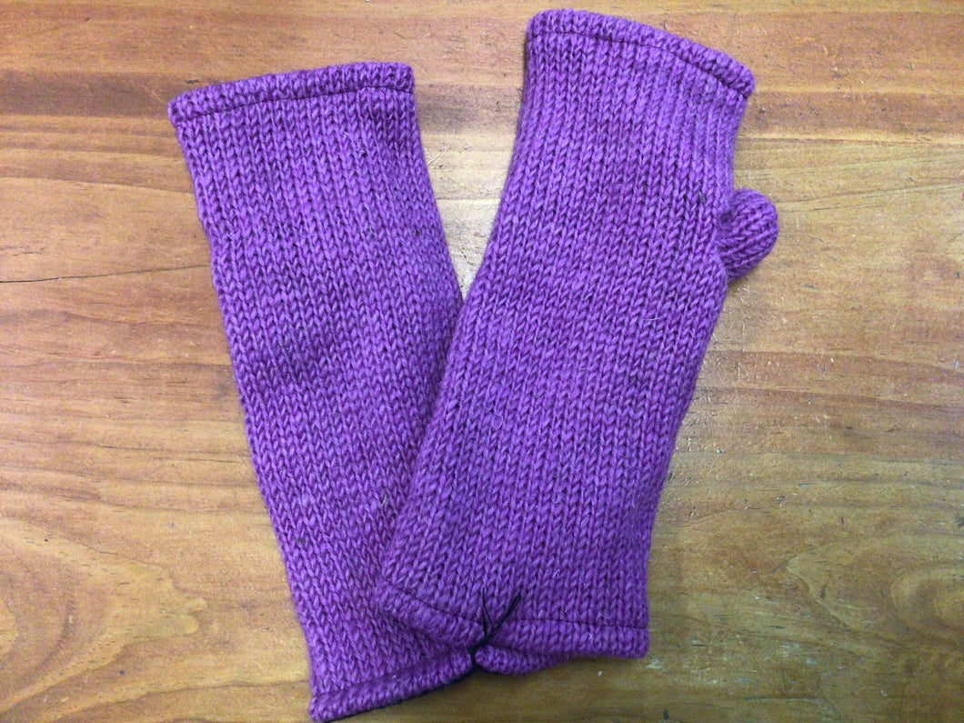 Wool Hand Warmer Fingerless Gloves Plain