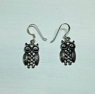 Silver Owl Earrings