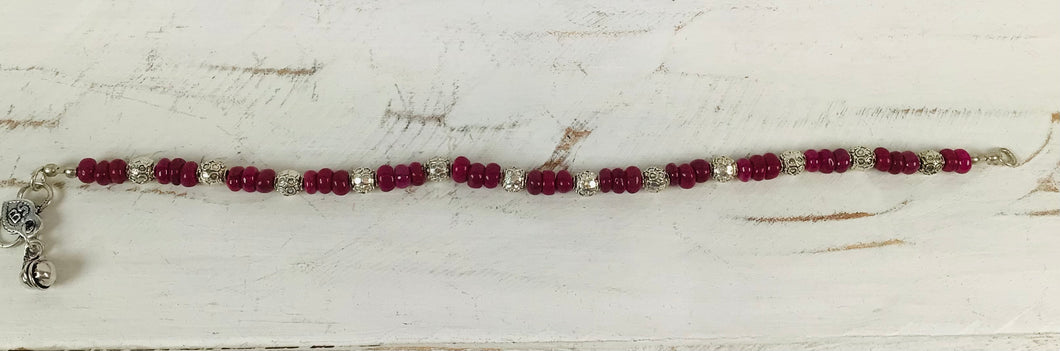 Magenta Stone Anklet