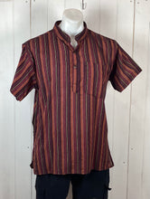 Load image into Gallery viewer, Mandarin stripe Cotton Shirt
