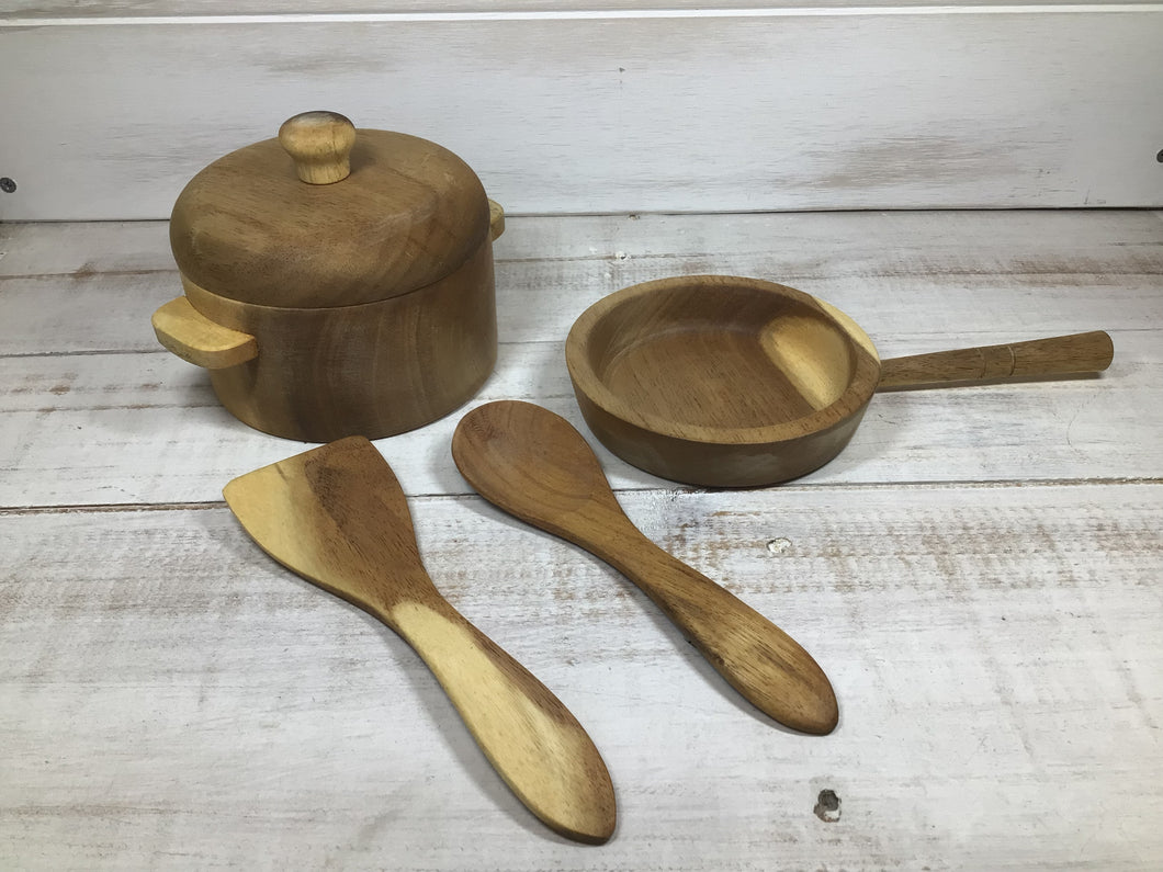 Wooden Pot and Pan Set