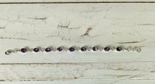 Load image into Gallery viewer, Sterling Silver Bracelet with oval faceted stone Amethyst
