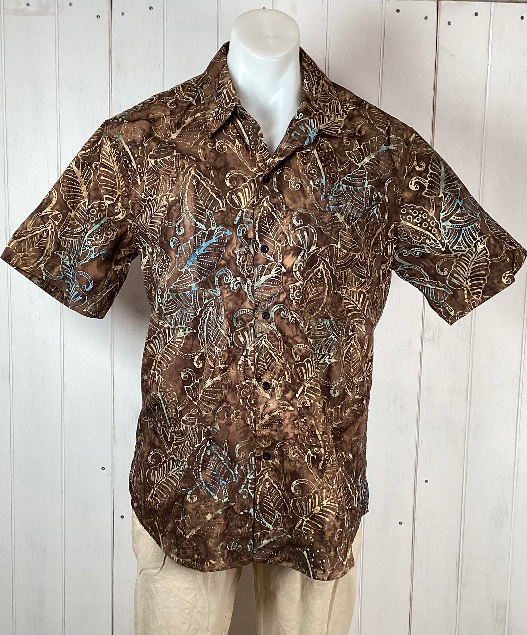 Chocalate Leaf Cotton Shirt