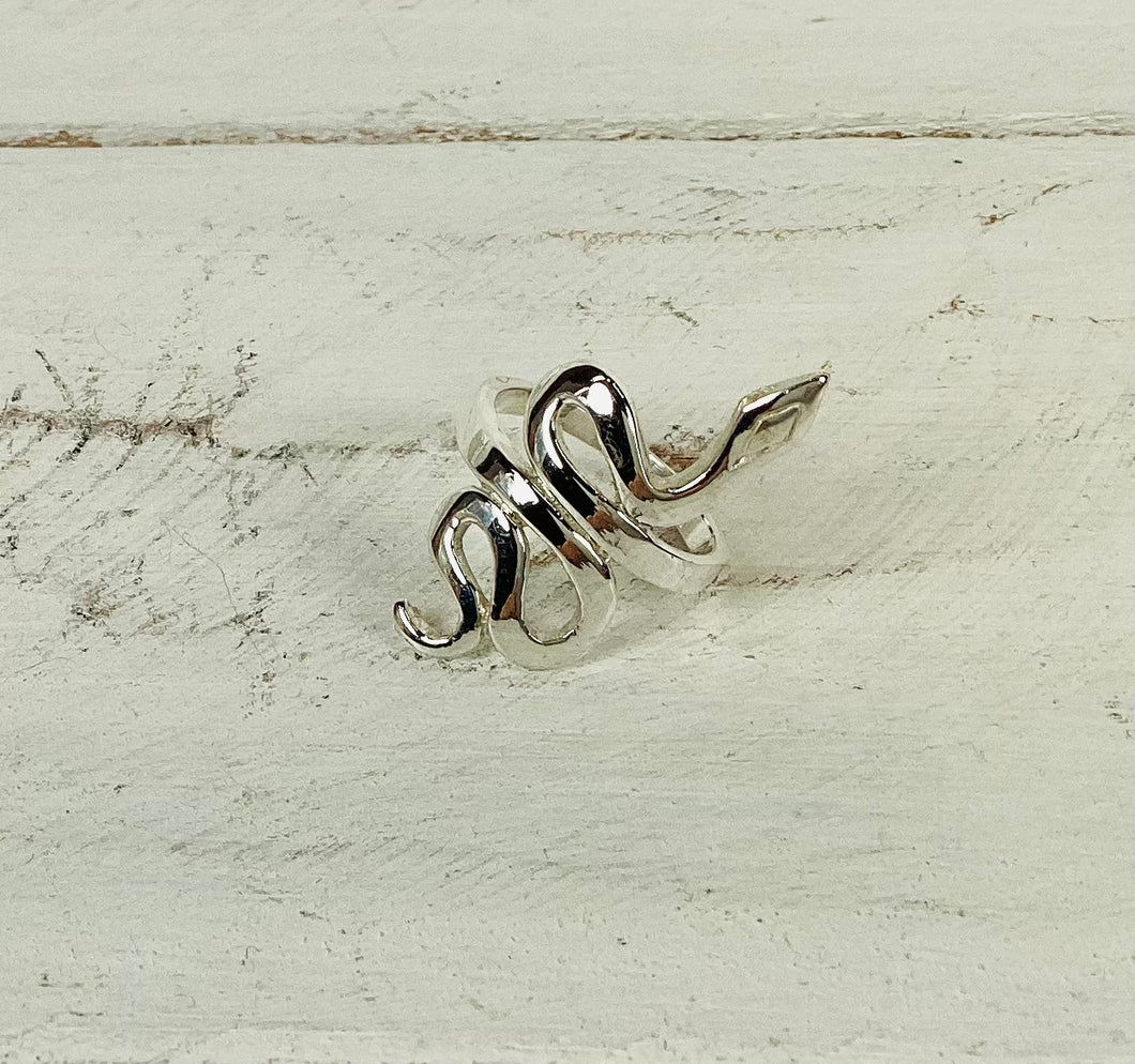 Sterling Silver Smooth Snake Ring