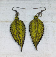 Feather Wooden Earrings NEV