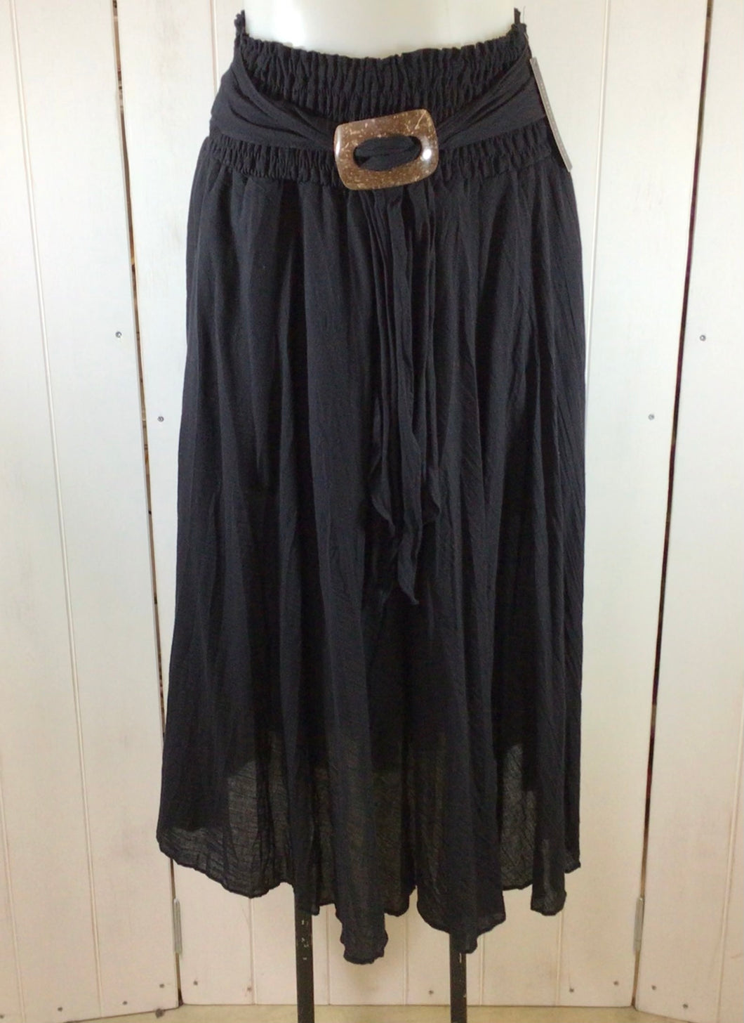 Cotton Long Coconut Buckle Skirt