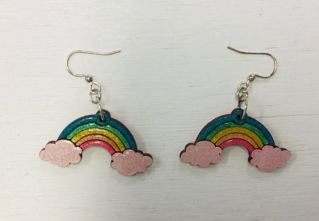 Rainbow  Hand Painted Earrings NEV