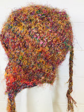 Load image into Gallery viewer, Soft Multi Coloured Beanie with Ear Flaps Recycled Silk
