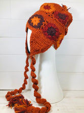 Load image into Gallery viewer, Flower Wool Beanie with Ear Flaps and Pom Pom
