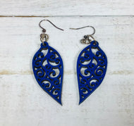 Leaf Scroll Wooden Earrings NEV