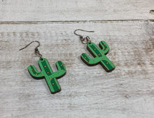 Load image into Gallery viewer, Wooden Cactus earrings NEV
