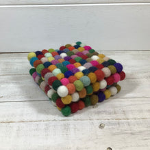 Load image into Gallery viewer, Wool Felt Rainbow Square Coasters
