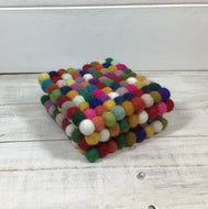Wool Felt Rainbow Square Coasters