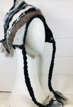 Load image into Gallery viewer, Wool Beanie with Ear Flaps and Plaited Top
