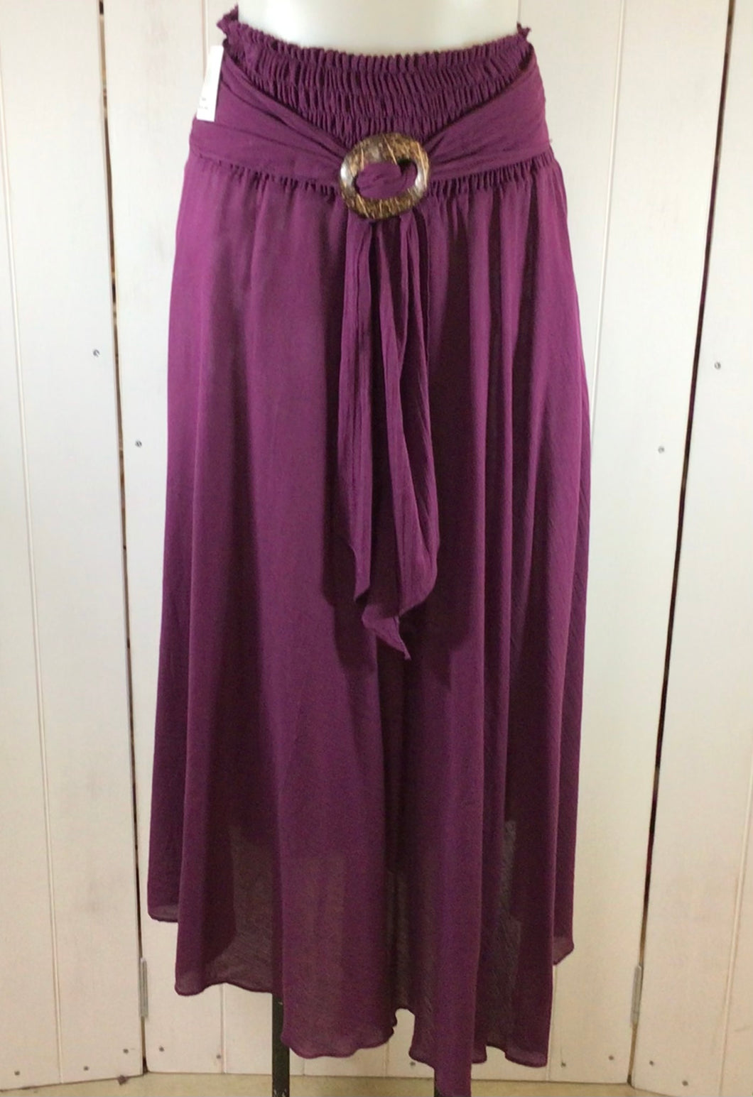 Cotton Long Coconut Buckle Skirt