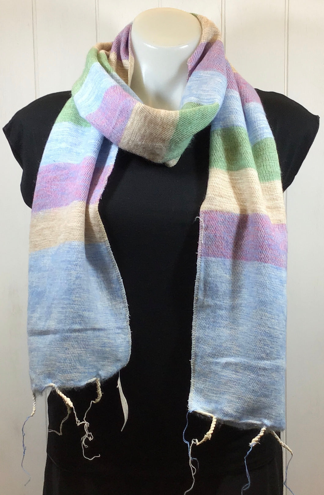 Wool Mix Stripe Scarf