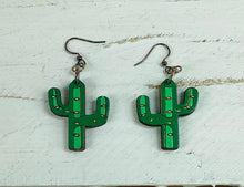 Load image into Gallery viewer, Wooden Cactus earrings NEV

