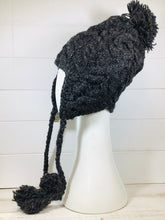 Load image into Gallery viewer, Cable Knit Wool Beanie with Ear Flaps and Pom Pom
