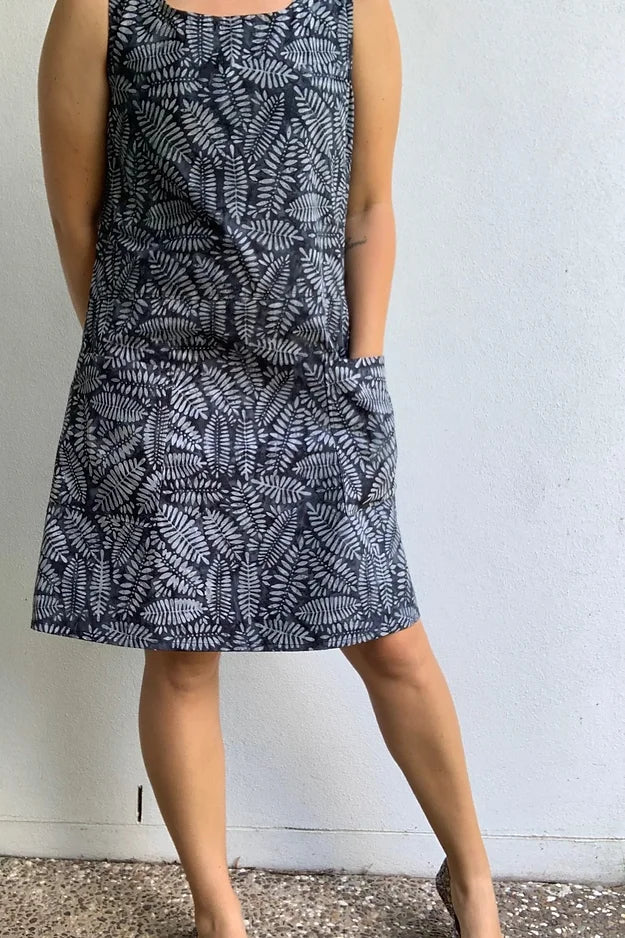 Darwin Dress Navy Fern